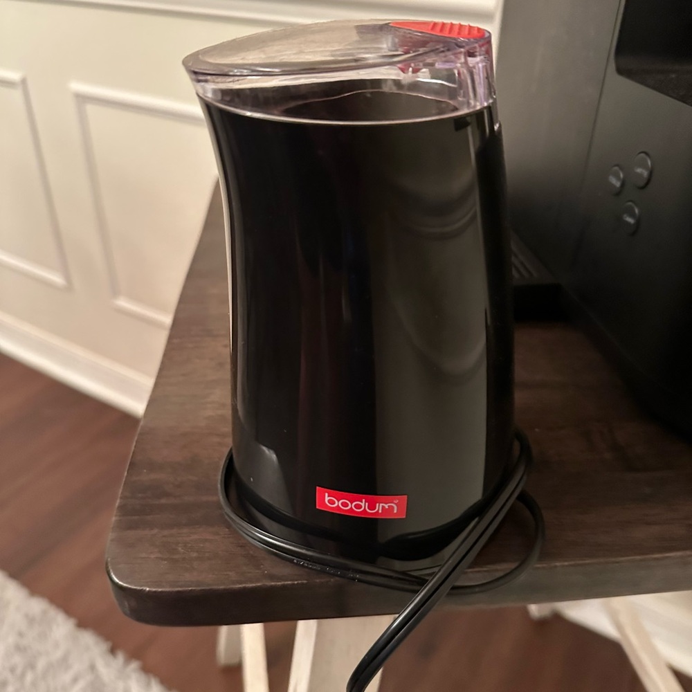 Bodum Black Coffee Grinder with Red Accent